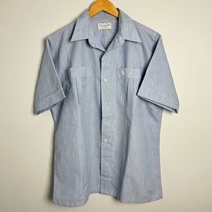 Vintage Dior Short Sleeve Button Up Shirt Sz L